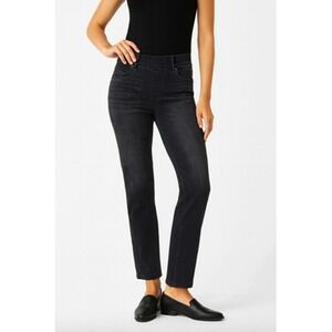 Spanx Vintage Straight Jeans Womens Medium Petite Black‎ Charcoal Skinny Stretch